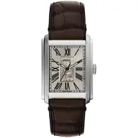 Fossil Analoog horloge 'CARRAWAY' taupe / donkerbruin / zwart / zilver