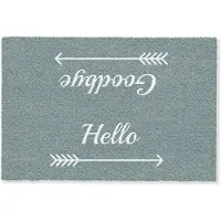 MuchoWow Deurmat 90x60 cm - Droogloopmat Quote - Blauwgrijs - Mat voor binnen - Schoonloopmat - Deurmatten met print - Inloopmat