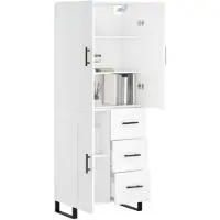 vidaXL Hoge kast 69,5x34x180 cm bewerkt hout wit