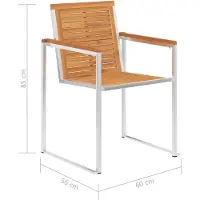 vidaXL Tuinstoelen 2 st met kussens massief acaciahout en staal