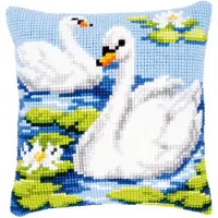 Vervaco - Kruissteekkussen kit - Zwanen - PN-0144079 - Borduren - Borduurpakket - Borduurpakket volwassenen - Borduurpakket kind