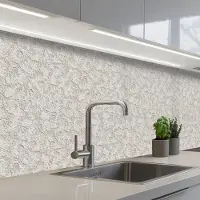 KitchenYeah Keuken achterwand 250x60 cm - Spatscherm zelfklevend Grijs - Steen - Muur - Muurbeschermer - Spatwand fornuis