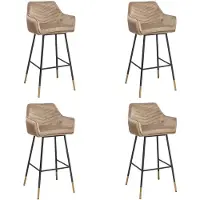 Bronx71 Velvet barkruk Fiona taupe 65-78 cm - Barkrukken set van 4 - barstoel