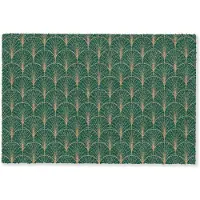 MuchoWow Deurmat 90x60 cm - Droogloopmat Patroon - Groen - Goud - Symmetrisch - Mat voor binnen - Schoonloopmat - Deurmatten met print - Inloopmat