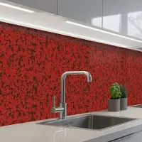 KitchenYeah Keuken achterwand 400x60 cm - Spatscherm zelfklevend Roest - Rood - Vlekken - Muurbeschermer - Spatwand fornuis