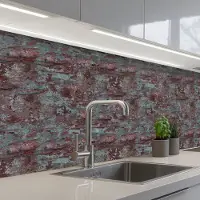 KitchenYeah Keuken achterwand 150x60 cm - Spatscherm zelfklevend Roest - Blauwe - Rode - Vlekken - Muurbeschermer - Spatwand fornuis