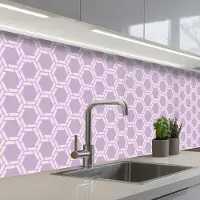 KitchenYeah Keuken achterwand 250x60 cm - Spatscherm zelfklevend Patroon - Roze - Paars - Muurbeschermer - Spatwand fornuis