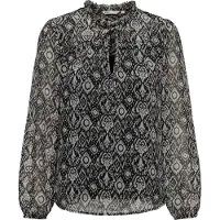 ONLY Blouse 'ONLDitsy' lichtbruin / grijs / zwart