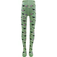 Ewers Maillot Kindermaat - Fijne Rib en Bloemetjes Roze & Lila & Paars - Mosgroen-134/146