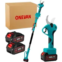ONEVAN Elektrische Snoeischaar + Telescopische snoeisteel - 45mm Snijdiameter - 2 in 1 Telescopische Snoeischaar - 2m telescopische stee - voor boom- en tuinverzorging