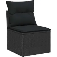 vidaXL Tuinbank Set 11 st Zwart poly rattan