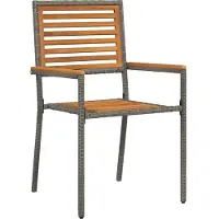 vidaXL Tuin stapelstoelen 2 st Bruin en Grijs