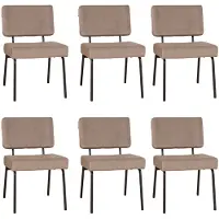 Bronx71 Velvet eetkamerstoel Espen taupe - Eetkamerstoelen set van 6 - stoel