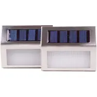 Hofftech LED Wandlamp Solar RVS - 2 Stuks