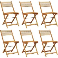 vidaXL Tuinstoelen 6 st inklapbaar massief acaciahout beige