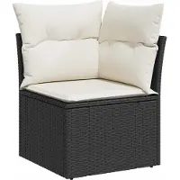 vidaXL Tuinbank Set 7 st Zwart poly rattan