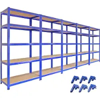 Monster Racking Monster Stellingen 5 x 90cm Grote Stellingen voor Garage, Schuur of Werkplaats Blauw