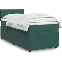 vidaXL Boxspring met matras fluweel donkergroen 140x200 cm