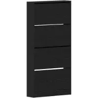 vidaXL Schoenenkast Zwart Eiken 80 x 21 x 163,5 cm Bewerkt hout
