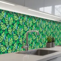 KitchenYeah Keuken achterwand 500x60 cm - Spatscherm zelfklevend Druiven - Tros - Groen - Muurbeschermer - Spatwand fornuis