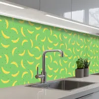 KitchenYeah Keuken achterwand 400x80 cm - Spatscherm zelfklevend Groen - Geel - Bananen - Muurbeschermer - Spatwand fornuis
