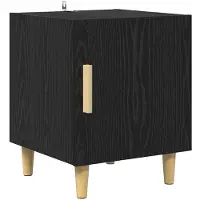 vidaXL Nachtkastje Zwart Eiken 40 x 40 x 50 cm Bewerkt hout
