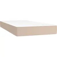 vidaXL Pocketveringmatras medium 120x190x20 cm kunstleer cappuccinokleurig