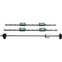 Vevor Lineaire Geleiding 2X Lineaire Rails HGR20-1700mm 4X Blokken Kogelomloopspindel RM1605-1700mm BF12/BK12CNC Set
