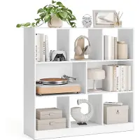 Vasagle Houten plank met open vakken, Wit