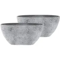 Ter Steege Plantenbak - 3x stuks - kunststof en steenpoeder - 36 x 16 cm - Buiten gebruik