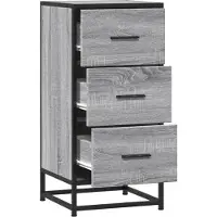 vidaXL Dressoir 35,5x35x76 cm bewerkt hout en metaal grijs sonoma
