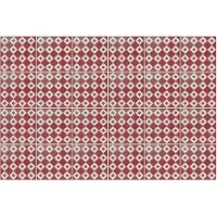 Wallfluent Tegelstickers - Geometrisch Vloerpatroon Plakfolie Tegels - Set van 24 stuks 10 x 10 cm - Bordeauxrood Keuken Tegelstickers - Achtergronden En Patronen Tegelstickers Badkamer