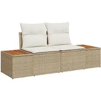vidaXL Tuin Sofa Beige 184 x 62 x 85cm poly rattan