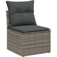 vidaXL Tuinbank Set 6 st 5-Aantal zitplaatsen Grijs poly rattan