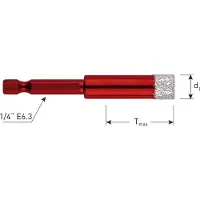 Rotec Diamanttegelboor | PREMIUM | E6.3 bit-opname | Ø6x33 - 758.5060