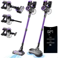 AG AG4200+ Steelstofzuiger Draadloos – Met Dweilfunctie 2 in 1 – Deep Purple – Krachtige Stofzuiger Zonder Zak – Geschikt voor Dierenharen – Compact & Lichtgewicht Kruimeldief