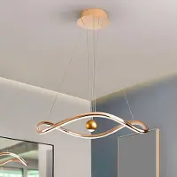 Schuller Valencia Slimme LED hanglamp Romina, Ø 78 cm, goudkleurig metaal CCT dimbaar, messing / goud, Woon-/ Eetkamer, Aluminium