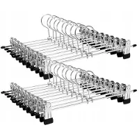 Dnntunk Broekhangers - 10 Stuks - 30CM - Broekhanger met Klemmen - Kledinghanger - Antislip