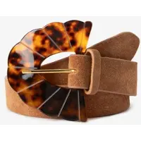 Sissy-Boy Lichtbruine suéde riem met resin gesp | Maat: 85