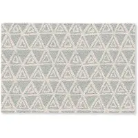 MuchoWow Deurmat 90x60 cm - Droogloopmat Patroon - Driehoek - Blauw - Grijs - Mat voor binnen - Schoonloopmat - Deurmatten met print - Inloopmat