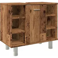 vidaXL Badkamerkast 60x32x53,5 cm bewerkt hout oud houtkleurig