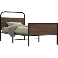 vidaXL Bedframe zonder matras bewerkt hout bruin eikenkleur 140x200 cm