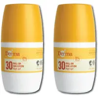 Derma Sun - Zonnebrand Roll-on SPF30 2 x 50 ml - Waterbestendige Zonnebrand - UVA en UVB Bescherming - Parfumvrij - AllergyCertified
