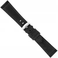Morellato Nubuck Leren Horlogeband Zwart 20mm - Italiaans Kwaliteit