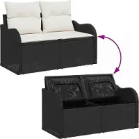 vidaXL Tuinbank Set 6 st Zwart poly rattan