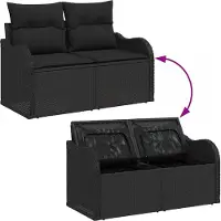 vidaXL Tuinbank Set 5 st Zwart poly rattan