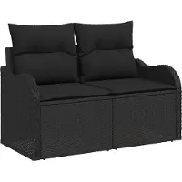 vidaXL Tuinbank Set 5 st Zwart poly rattan