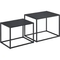 En.casa Bijzettafel set van 2 zwart metaal 35x45x35 - 30x40x30 cm