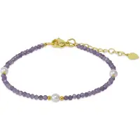 CO88 Collection 8CB-91390 – Armband Dames – Amethist & Shellparel – Goudkleurig – Verstelbaar
