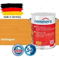 Remmers HK-Lazuur 3in1 Dahliageel 2,5L – Premium Houtbeschermingsbeits voor Buiten – Oplosmiddelhoudend – UV- & Vochtwerend – Impregneer, Grondlaag & Beits in Eén